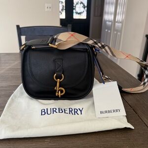 Burberry Black Crossbody Bag with Gold Accents